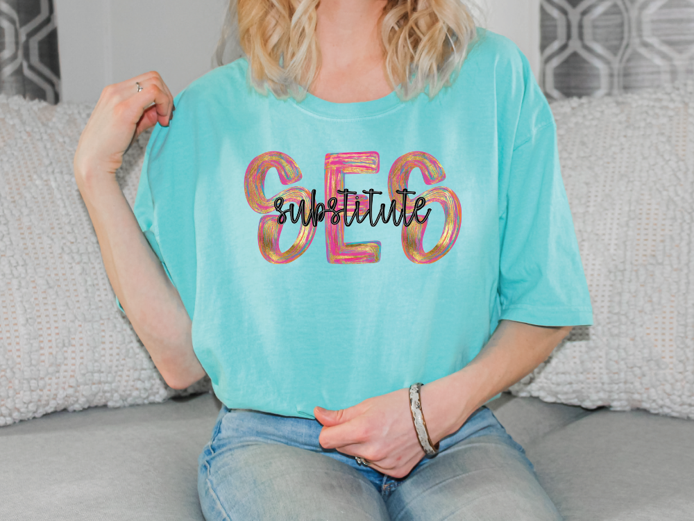 SES Colorful Streak Occupation Graphic T-Shirt
