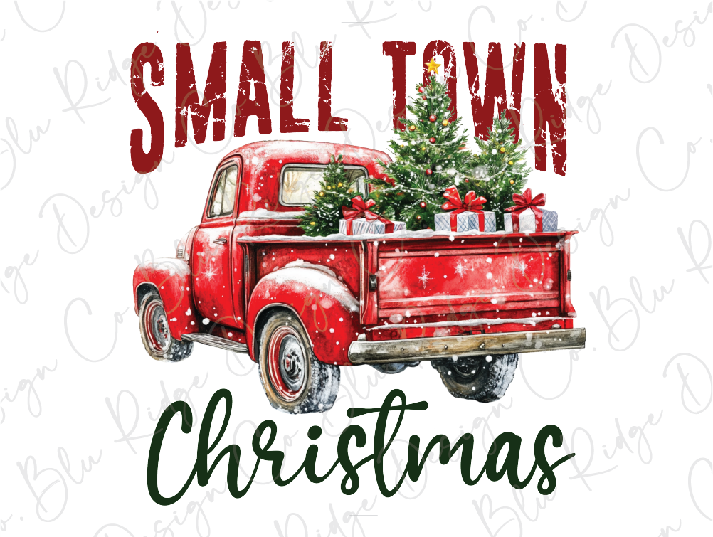 Small Town Christmas Truck Graphic T-Shirt