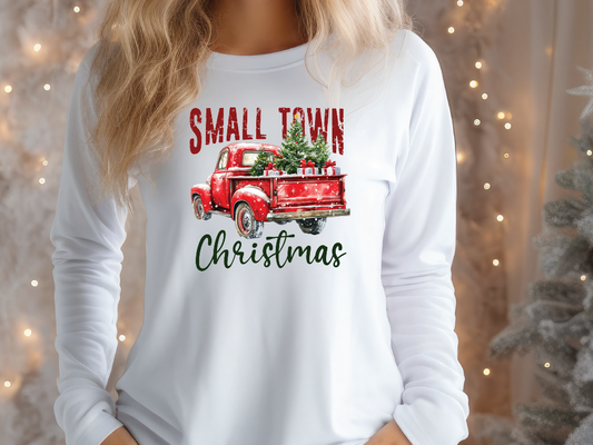 Small Town Christmas Truck Graphic T-Shirt