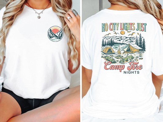 No City Lights Just Camp Fire Nights Graphic T-Shirt