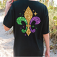 Mardi Gras Fur De Lis Colorful Sparkles Graphic T-Shirt