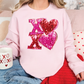 XOXO Faux Sequins Valentines Day Graphic T-Shirt