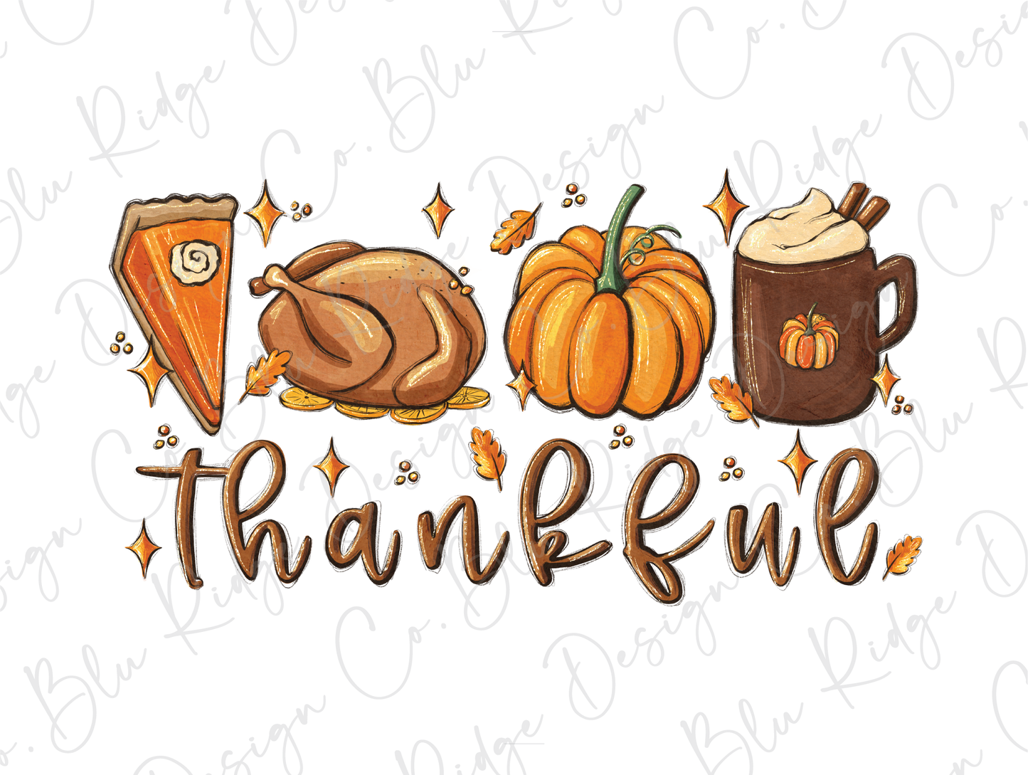 Thankful Fall Thanksgiving Things Graphic T-Shirt