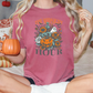The Midnight Hour Halloween Floral Pumpkin/Ghost Graphic T-Shirt
