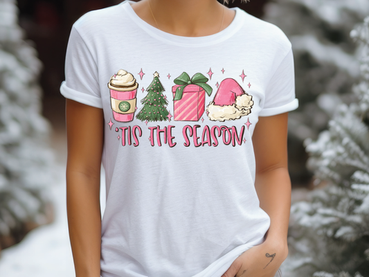 Tis the Season Christmas Coffee Graphic T-Shirt