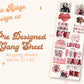 Valentine's Day 4 Stock Gang Sheet 22" x 60"