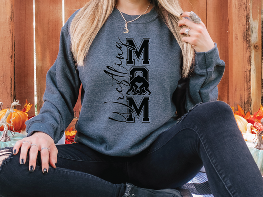 Wrestling Stacked Mom Graphic T-Shirt