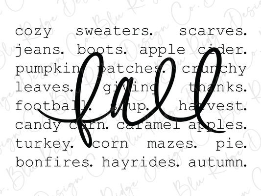 Fall Collage Cozy Sweaters Football Pumpkin Patches Bonfires Direct To Film (DTF) Transfer