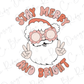 Stay Merry and Bright Retro Santa Claus Peace Sunglasses Direct to Film (DTF) Transfer