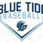 blue tide baseball logo on a white background