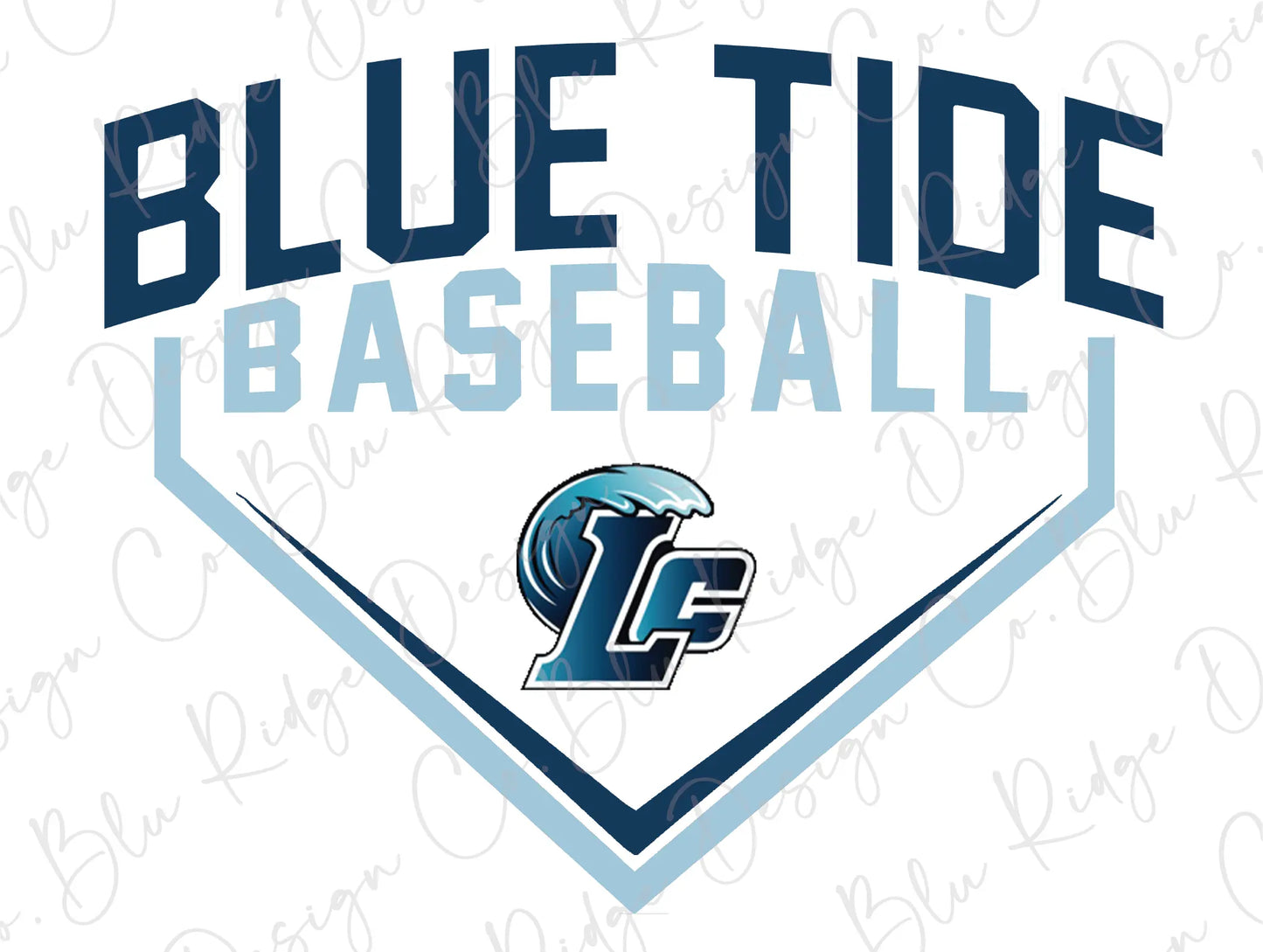 blue tide baseball logo on a white background