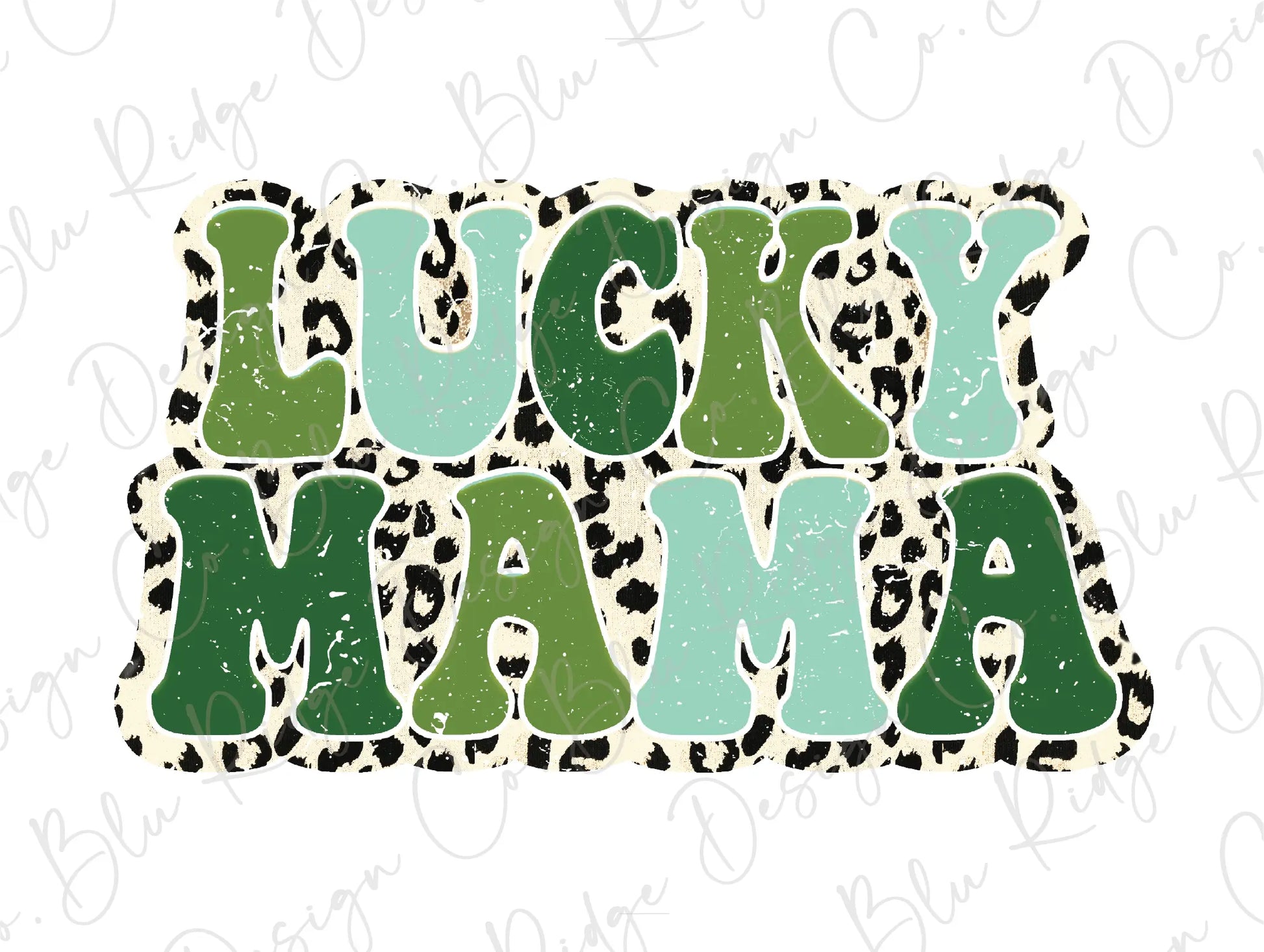 Lucky Mama Saint Patricks Day Colorful Leopard Direct to Film (DTF) Transfer BluRidgeDesignCo