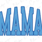 the word mamma is made up of blue letters