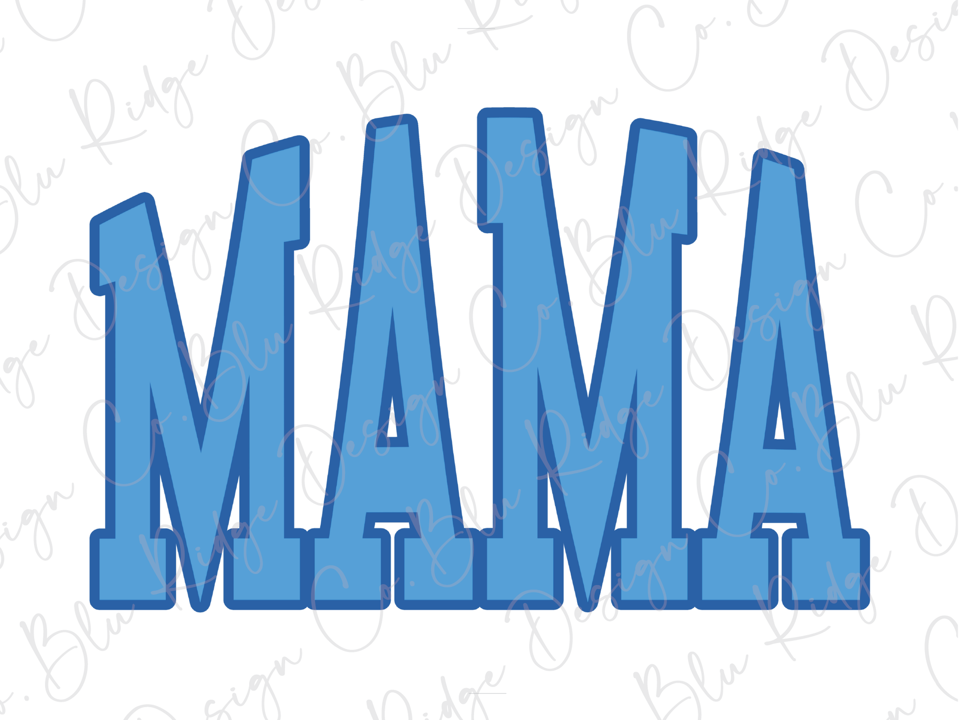 the word mamma is made up of blue letters