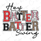 Hey Batter Batter Swing Baseball Leopard Print Direct To Film (DTF) Transfer