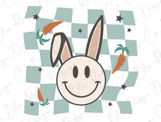 Easter Smiley Rabbit Trendy Kids Easter Design Direct To Film (DTF) Transfer