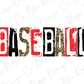 Leopard Baseball Print Red & Black Grunge Pattern Direct to Film (DTF) Transfer