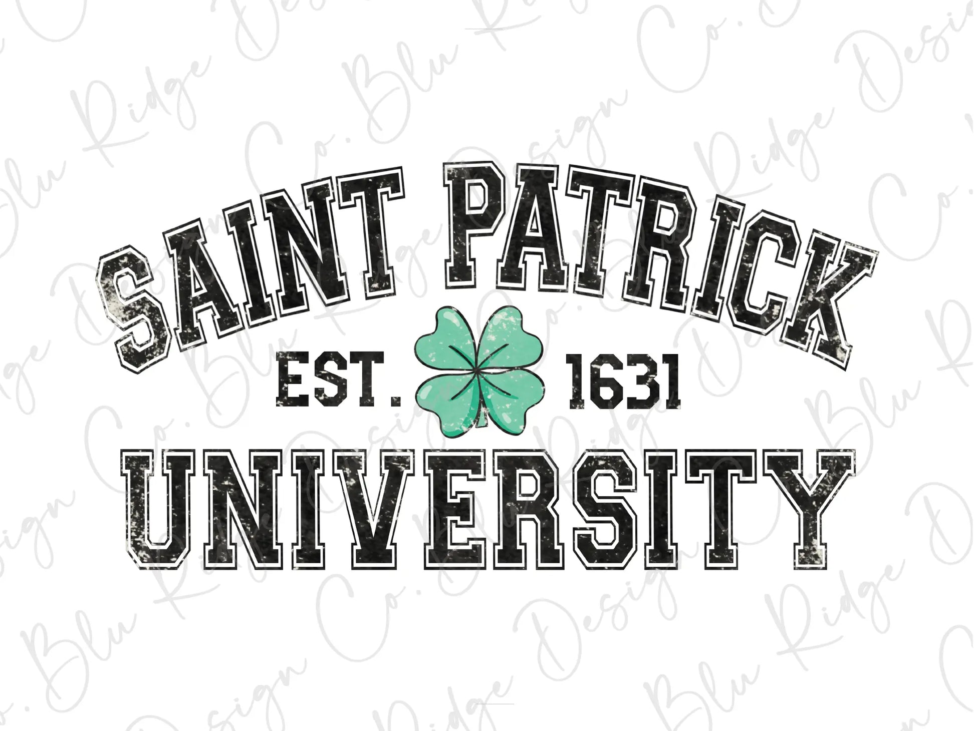 saint patrick university with a clover on it