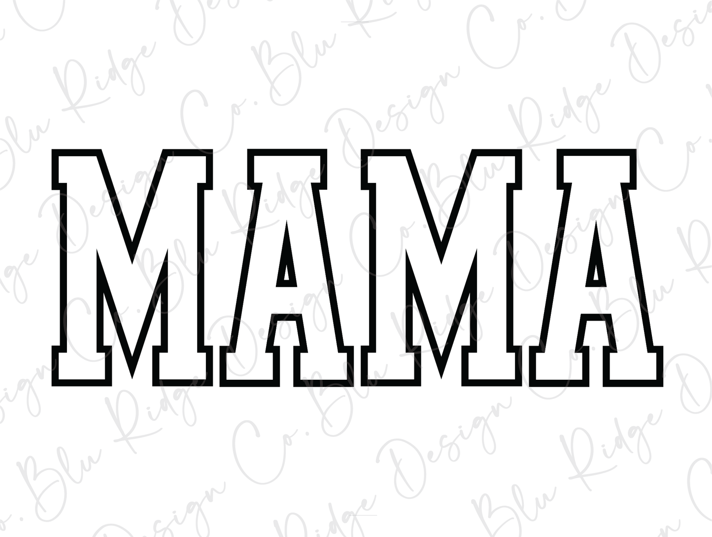 Mama Varsity Silhouette Design Direct To Film (DTF) Transfer
