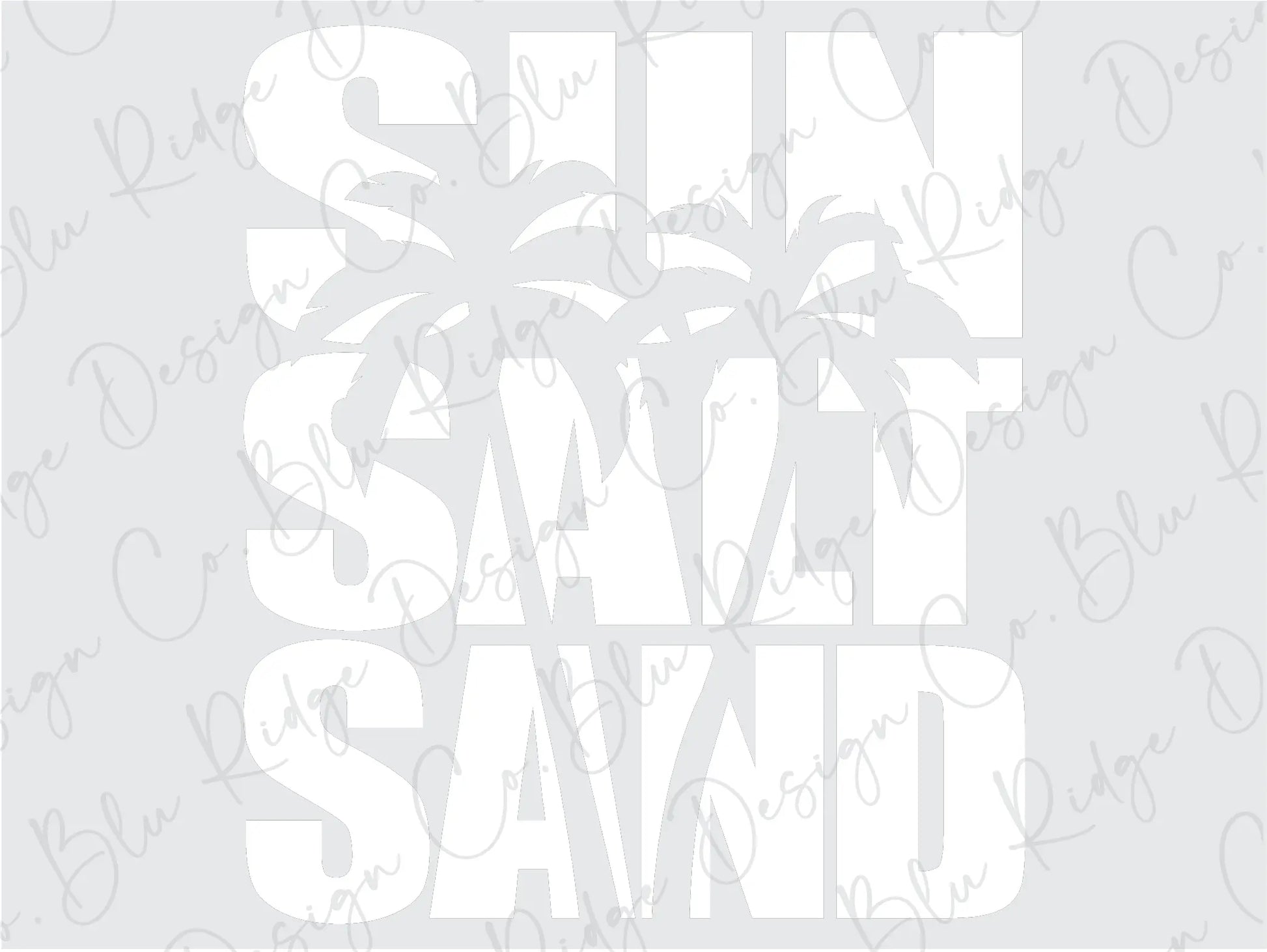 Sun Salt Sand Palm Tree Direct to Film (DTF) Transfer BluRidgeDesignCo