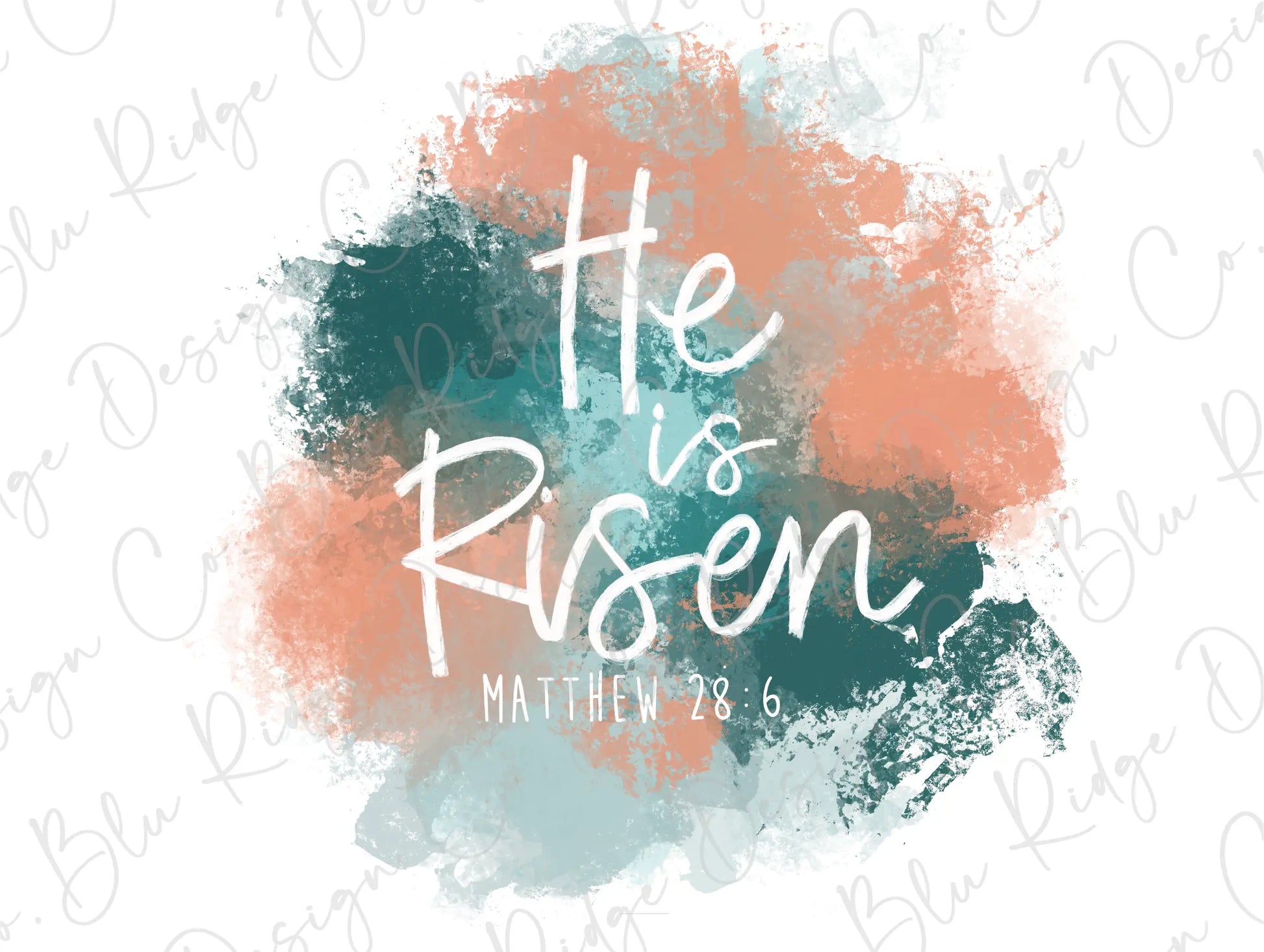 He has Risen Easter Watercolor Direct To Film (DTF) Transfer BluRidgeDesignCo