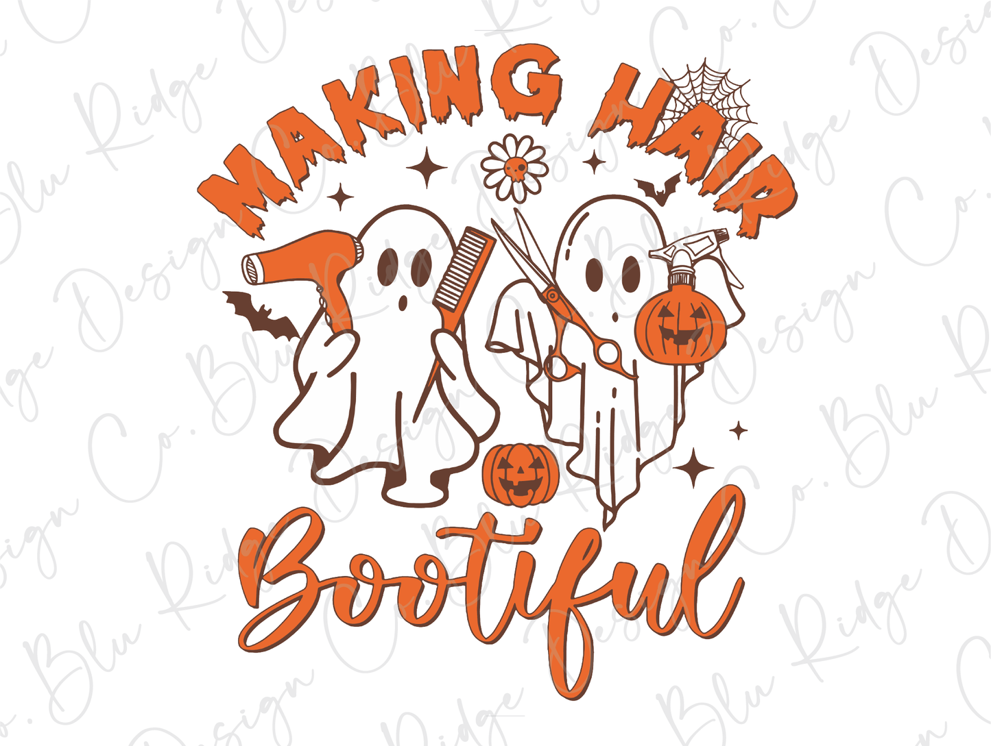 Making Hair Bootiful Halloween Ghost Design Direct To Film (DTF) Transfer
