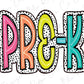 a colorful word that says procr with a white background