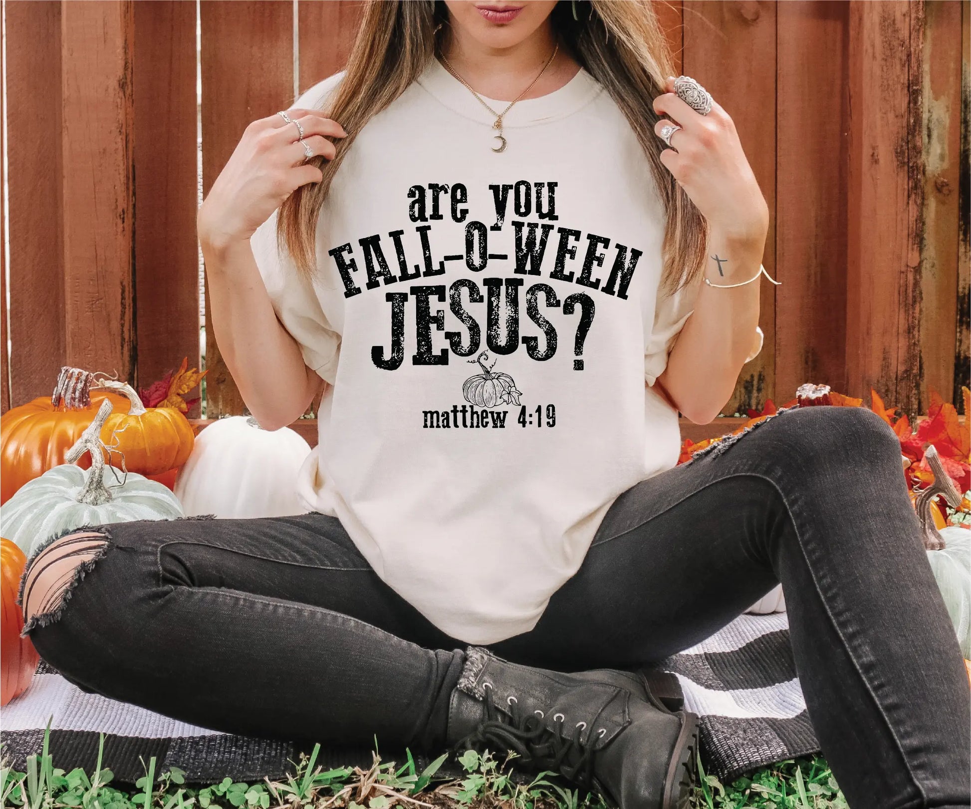 Are you Fall-O-Ween Jesus? Matthew 4:19 Direct To Film (DTF) Transfer BluRidgeDesignCo