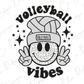 Leopard Smiley Volleyball Vibes Design Direct To Film (DTF) Transfer