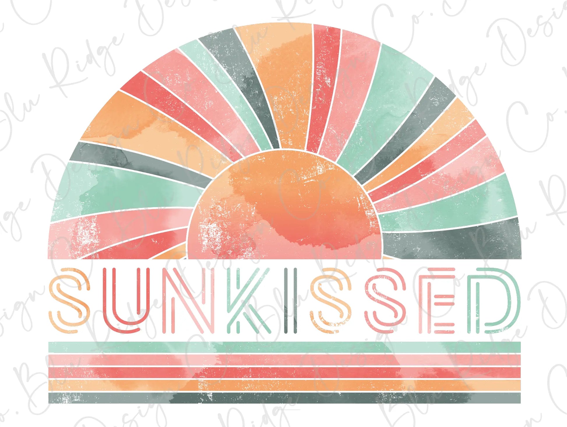 Boho Sunkissed Rainbow Beach Vibes Summer Design Direct to Film (DTF) Transfer BluRidgeDesignCo