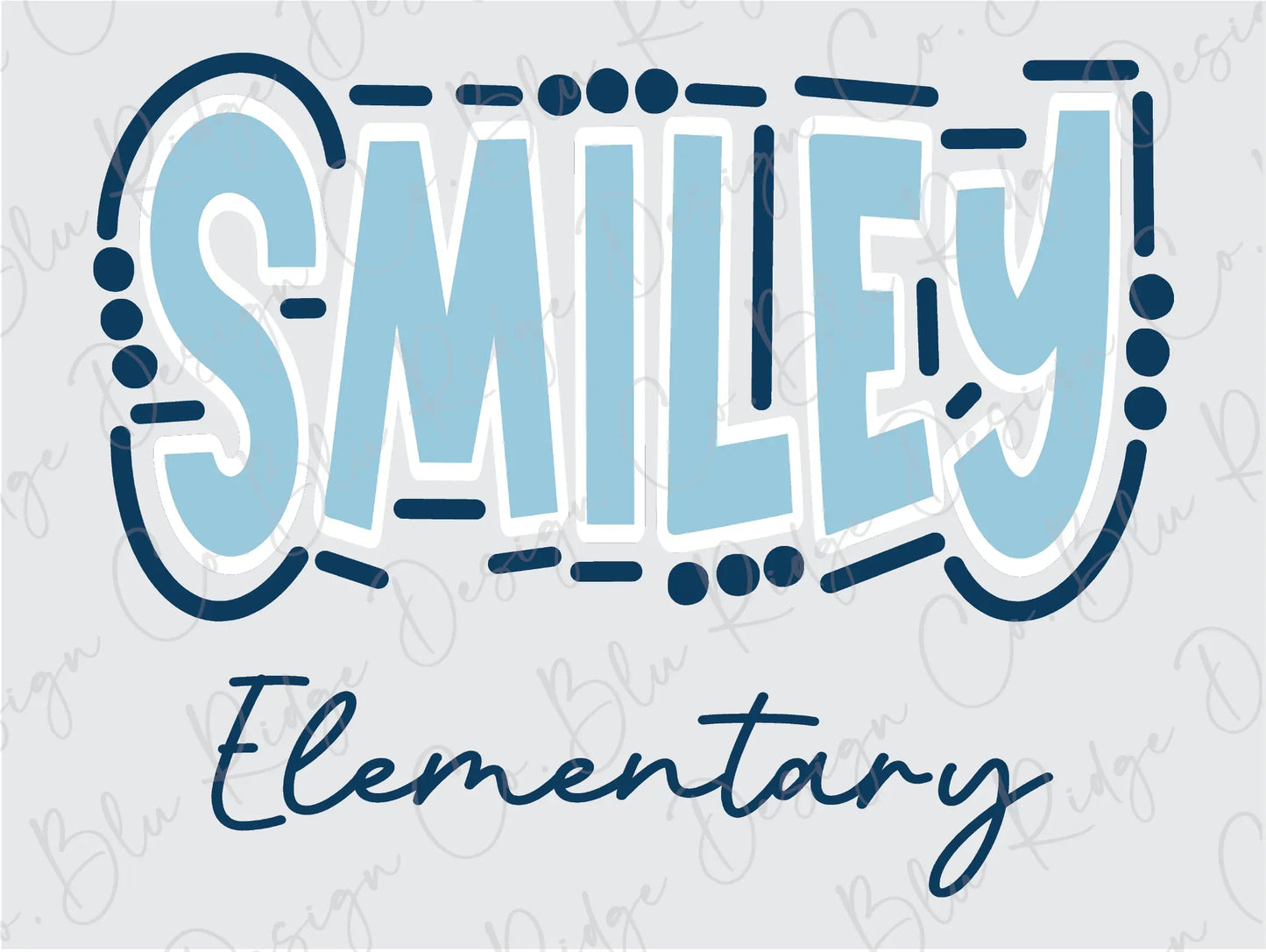 a blue and white sign that says smiley elementary