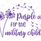 Purple Dandelion Purple Up For The Military Child Military Mom Design. Direct to Film (DTF) Transfer