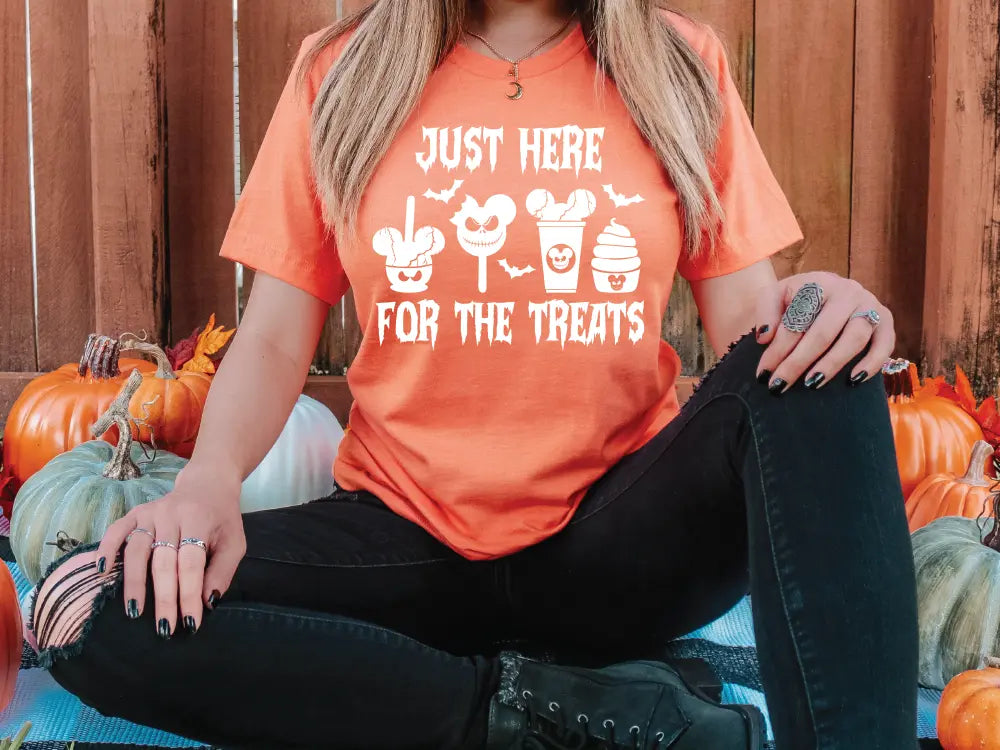 I'm Just Here for the Treats Halloween Direct To Film (DTF) Transfer BluRidgeDesignCo