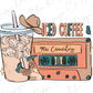 Iced Coffee and 90s Country Retro Vintage Cassette Tape Design Direct To Film (DTF) Transfer