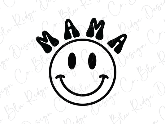 Mama Retro Smiley Face Direct to Film (DTF) Transfer