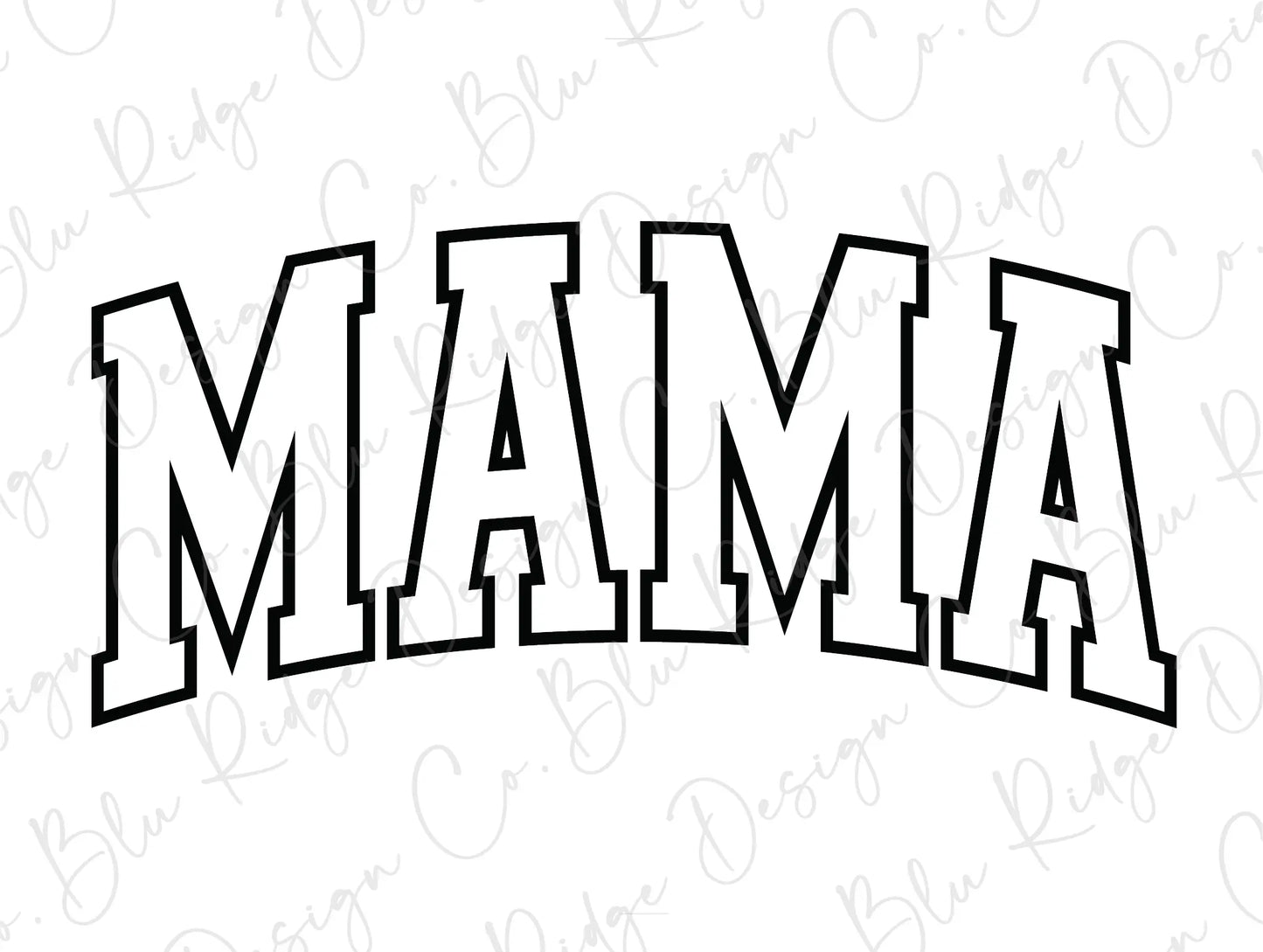 Mama Varsity Silhouette Design Direct To Film (DTF) Transfer BluRidgeDesignCo