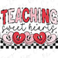 a teacher svg file with hearts and checkered background