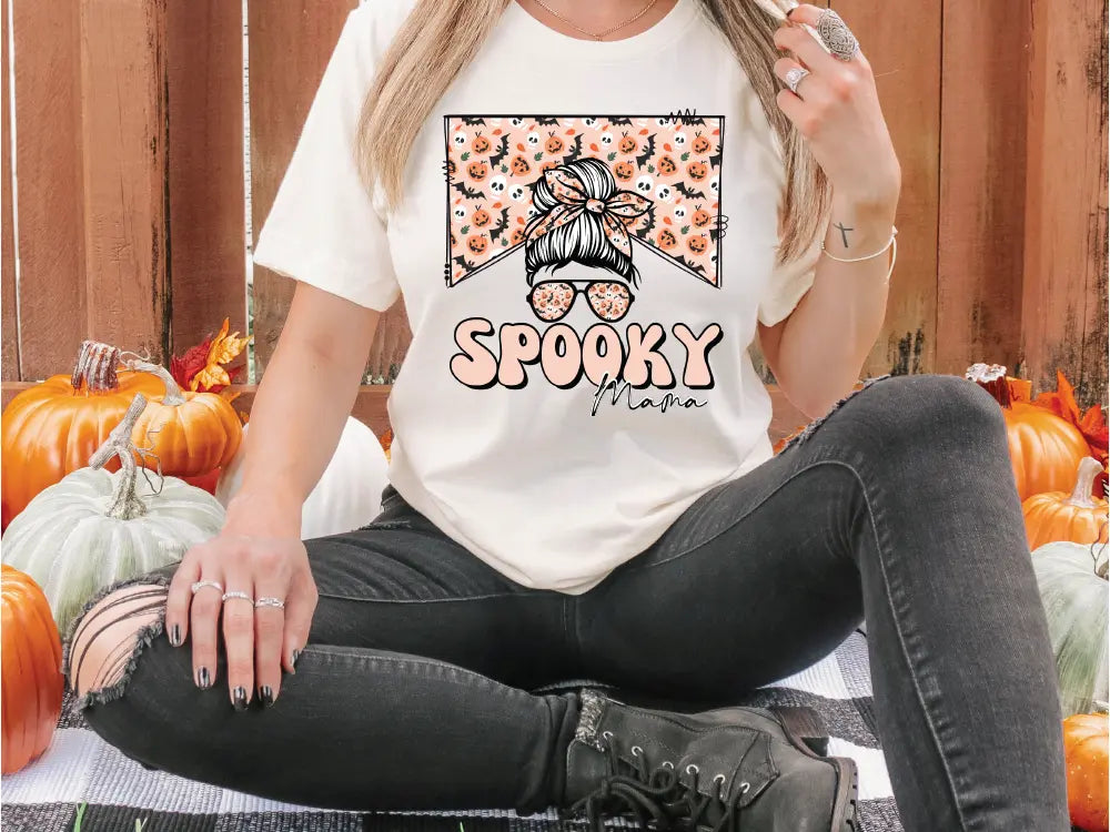 Spooky Mama Halloween Design Direct To Film (DTF) Transfer BluRidgeDesignCo