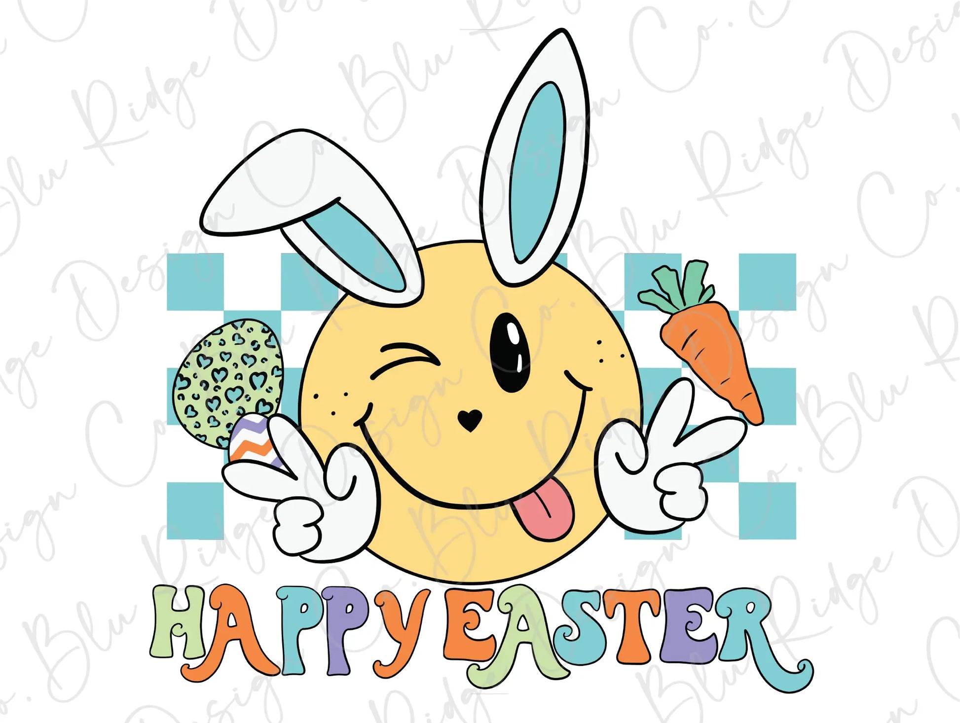 a happy easter bunny holding a carrot