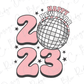 2023 Numbers Happy New Years Party Ball Drop Fireworks Direct to Film (DTF) Transfer