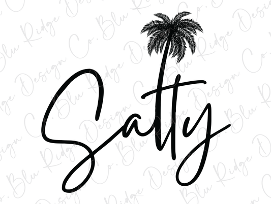 Salty Beach and Palm Boho Design Direct to Film (DTF) Transfer