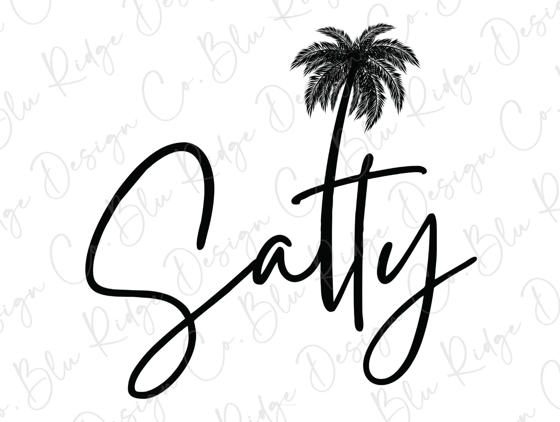 Salty Beach and Palm Boho Design Direct to Film (DTF) Transfer BluRidgeDesignCo