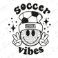 Leopard Smiley Soccer Vibes Design Direct To Film (DTF) Transfer