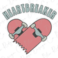 Valentines Day Heartbreaker, Skateboard Heart Pink Retro Anti Valentines Direct To Film (DTF) Transfer