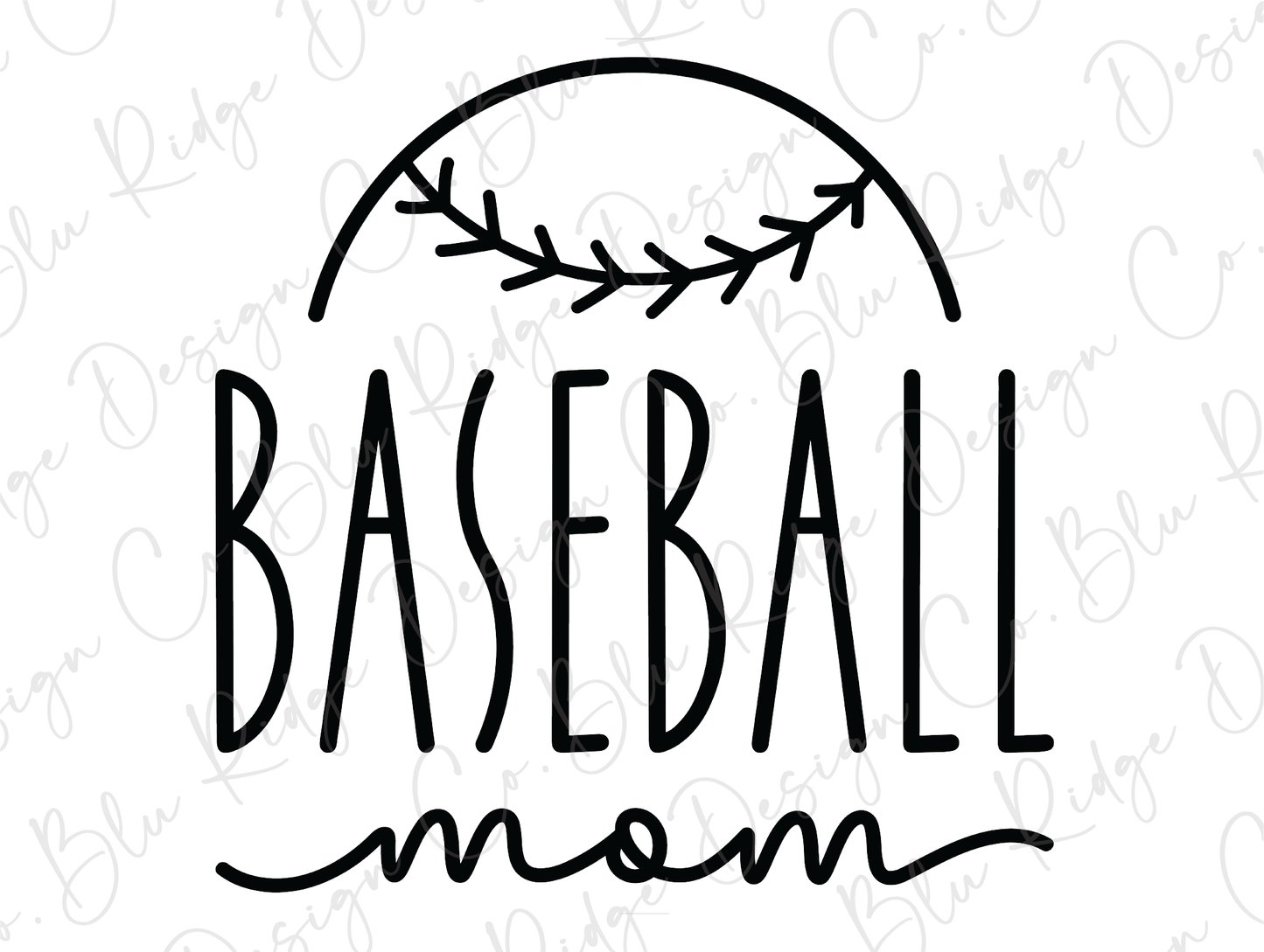 Baseball Mom Silhouette Direct To Film (DTF) Transfer