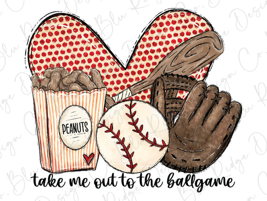 Take Me Out To The Ballgame Baseball Design Direct To Film (DTF) Transfer BluRidgeDesignCo