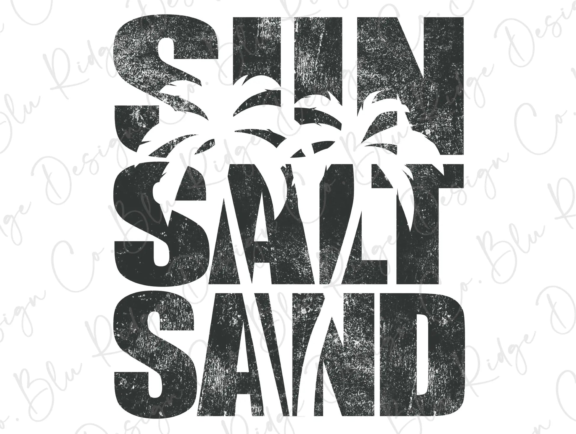 Sun Salt Sand Palm Tree Direct to Film (DTF) Transfer BluRidgeDesignCo