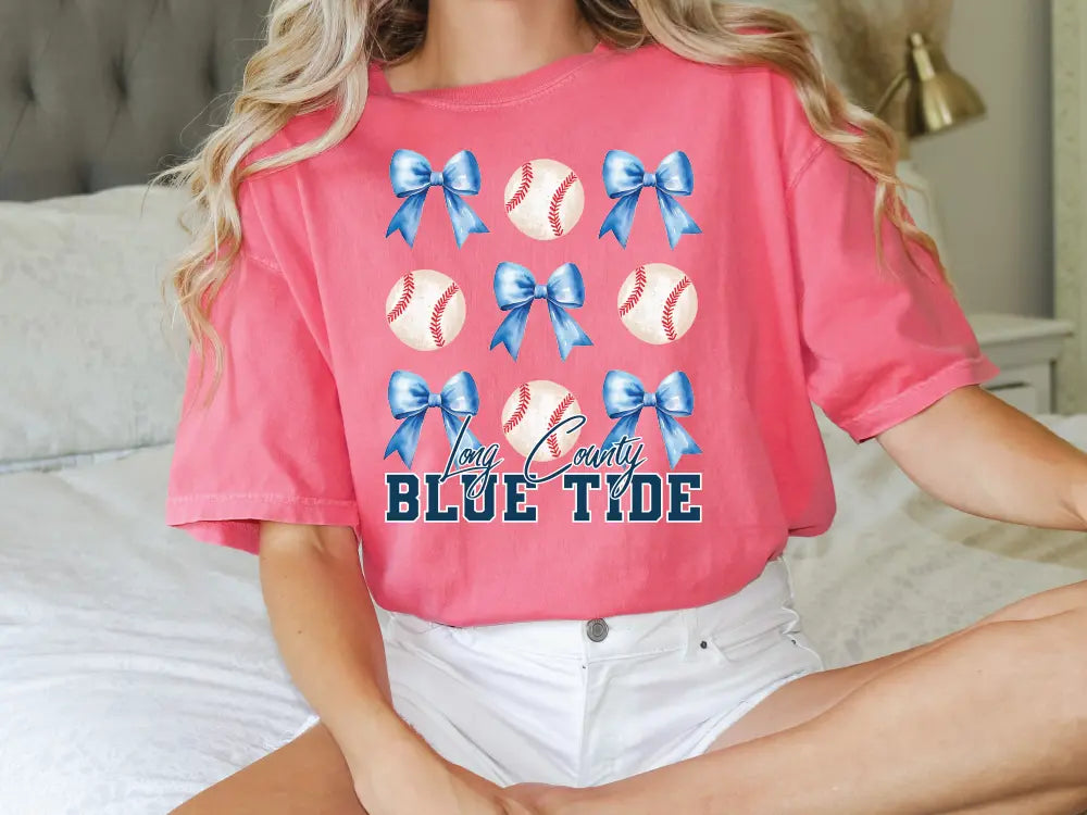 Long County e Tide Baseball Ribbons Direct To Film (DTF) Transfer ...