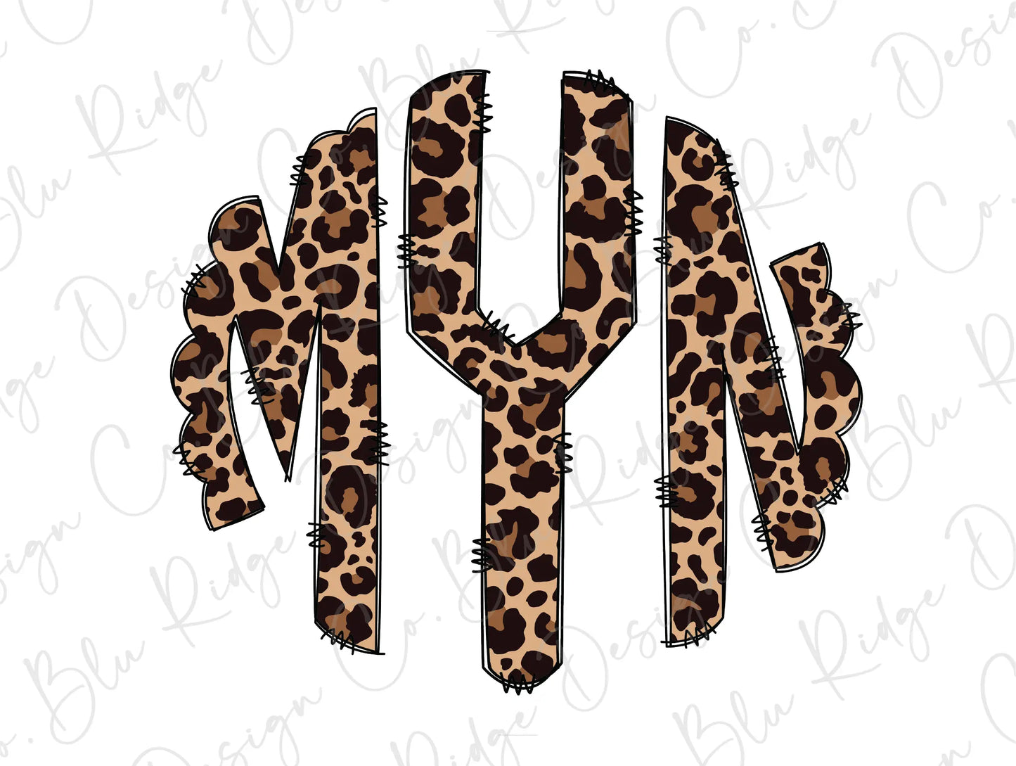 the letters y and y are made up of leopard print