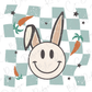 Easter Smiley Rabbit Trendy Kids Easter Design Direct To Film (DTF) Transfer
